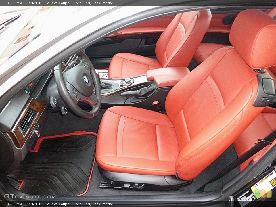 Coral Red/Black Interior Front Seat for the 2012 BMW 3 Series 335i xDrive Coupe #118914230