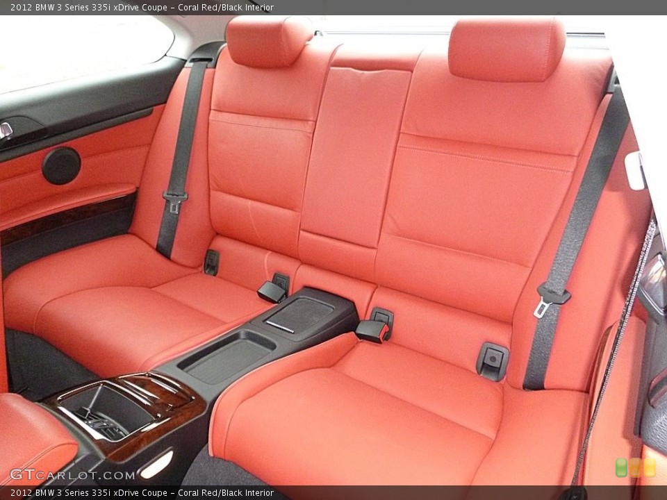Coral Red/Black Interior Rear Seat for the 2012 BMW 3 Series 335i xDrive Coupe #118914257