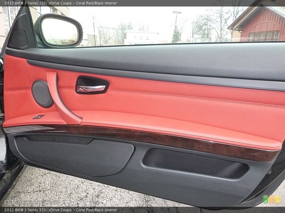 Coral Red/Black Interior Door Panel for the 2012 BMW 3 Series 335i xDrive Coupe #118914278
