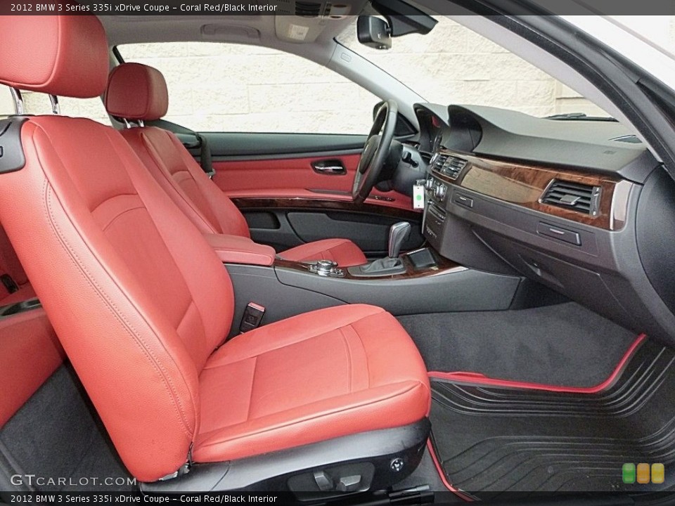 Coral Red/Black Interior Front Seat for the 2012 BMW 3 Series 335i xDrive Coupe #118914338