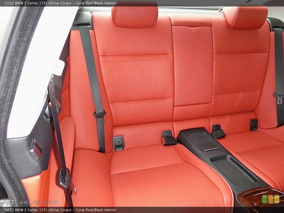 Coral Red/Black Interior Rear Seat for the 2012 BMW 3 Series 335i xDrive Coupe #118914365