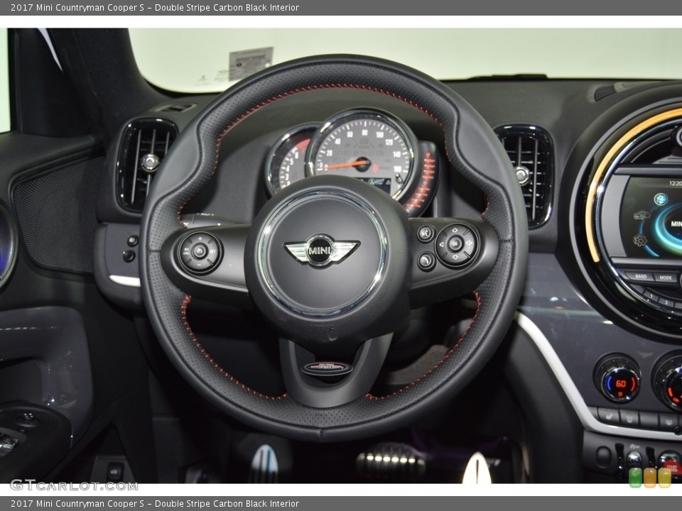 Double Stripe Carbon Black Interior Steering Wheel for the 2017 Mini Countryman Cooper S #118922318