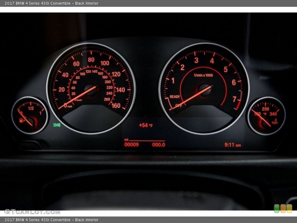 Black Interior Gauges for the 2017 BMW 4 Series 430i Convertible #118923296