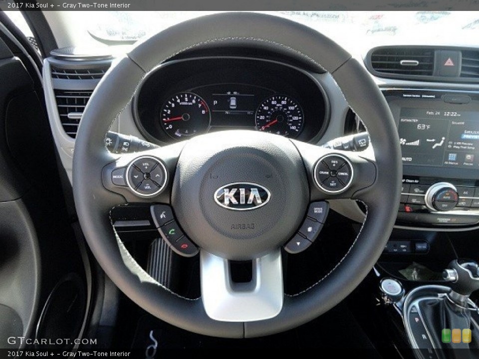 Gray Two-Tone Interior Steering Wheel for the 2017 Kia Soul + #118932485