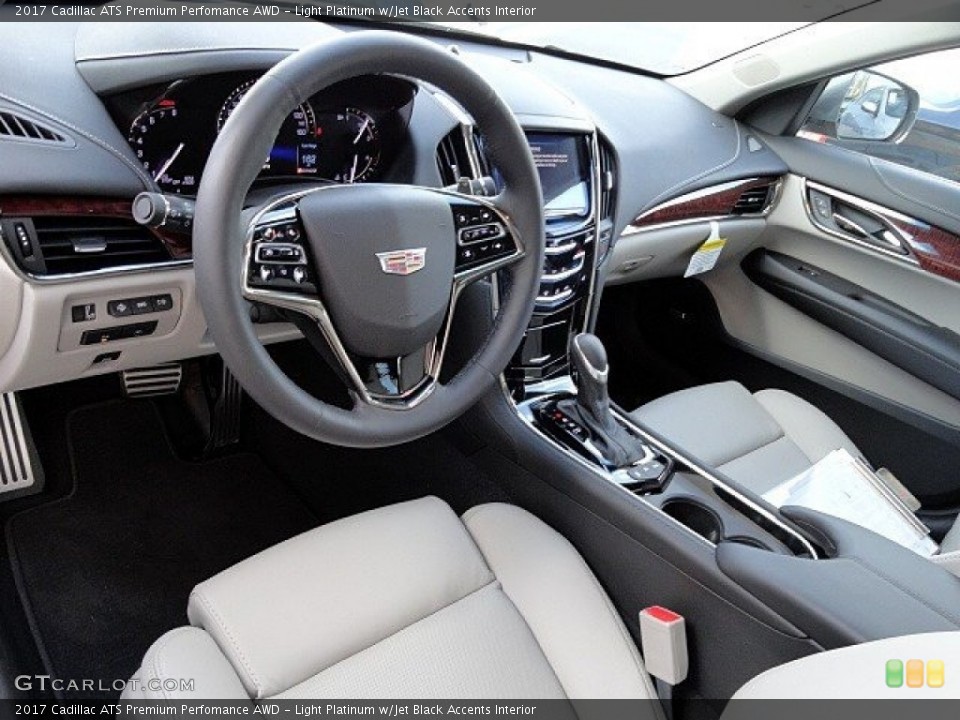 Light Platinum w/Jet Black Accents Interior Photo for the 2017 Cadillac ATS Premium Perfomance AWD #118939549