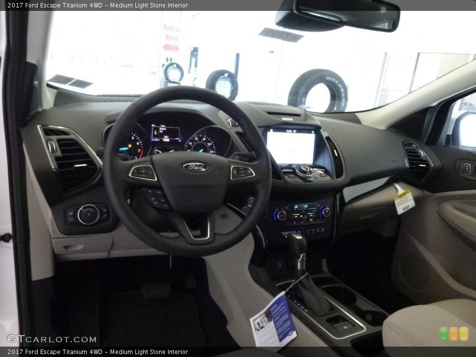 Medium Light Stone Interior Dashboard for the 2017 Ford Escape Titanium 4WD #118955390