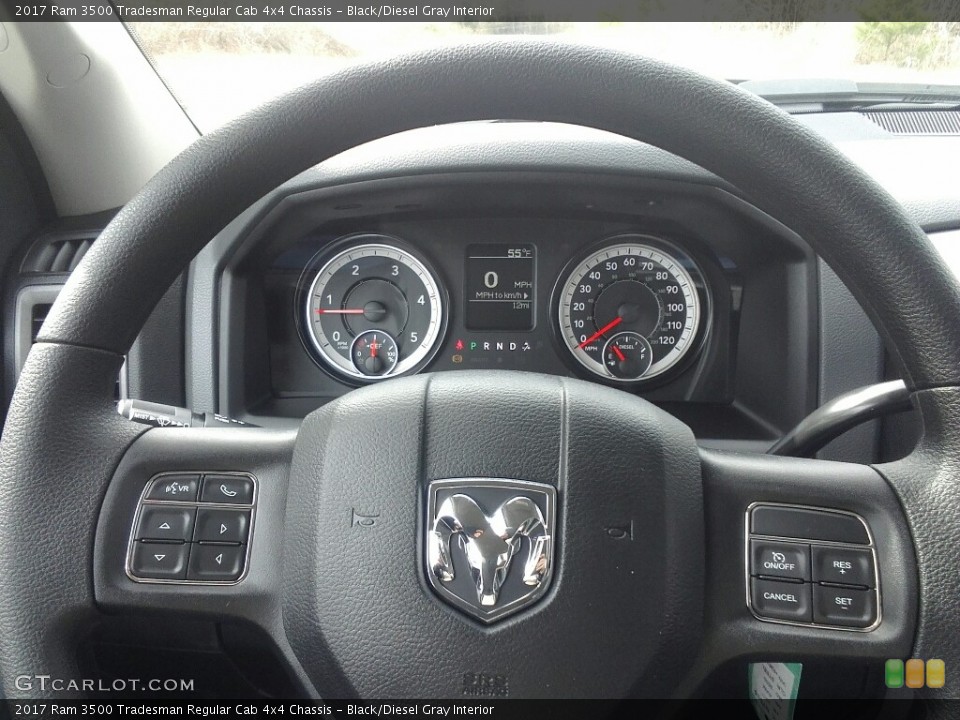 Black/Diesel Gray Interior Steering Wheel for the 2017 Ram 3500 Tradesman Regular Cab 4x4 Chassis #118958594
