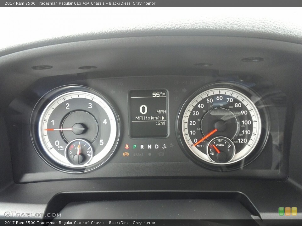 Black/Diesel Gray Interior Gauges for the 2017 Ram 3500 Tradesman Regular Cab 4x4 Chassis #118958699