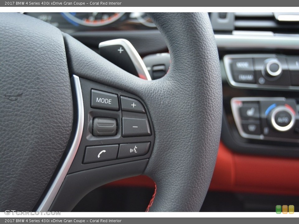 Coral Red Interior Controls for the 2017 BMW 4 Series 430i xDrive Gran Coupe #118969032