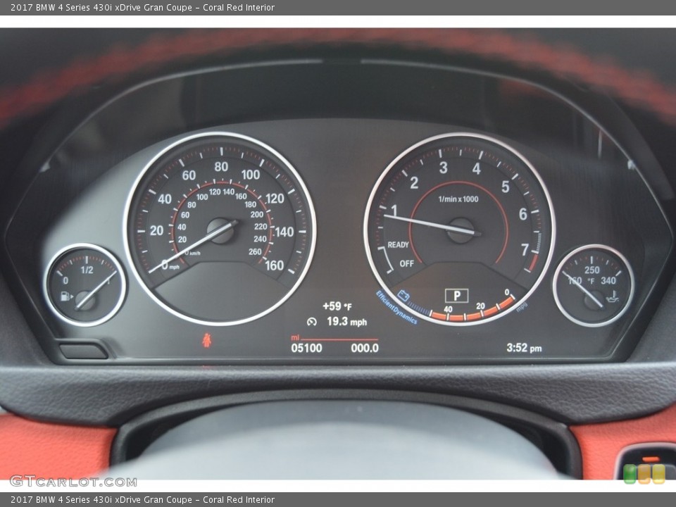 Coral Red Interior Gauges for the 2017 BMW 4 Series 430i xDrive Gran Coupe #118969053