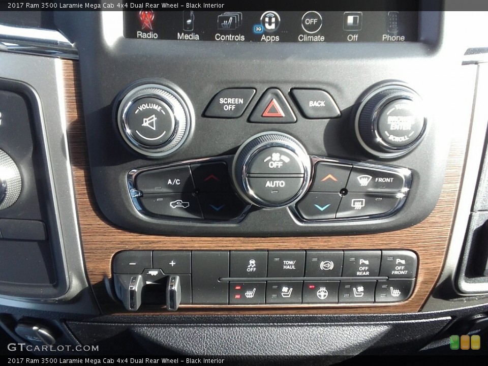 Black Interior Controls for the 2017 Ram 3500 Laramie Mega Cab 4x4 Dual Rear Wheel #118974003