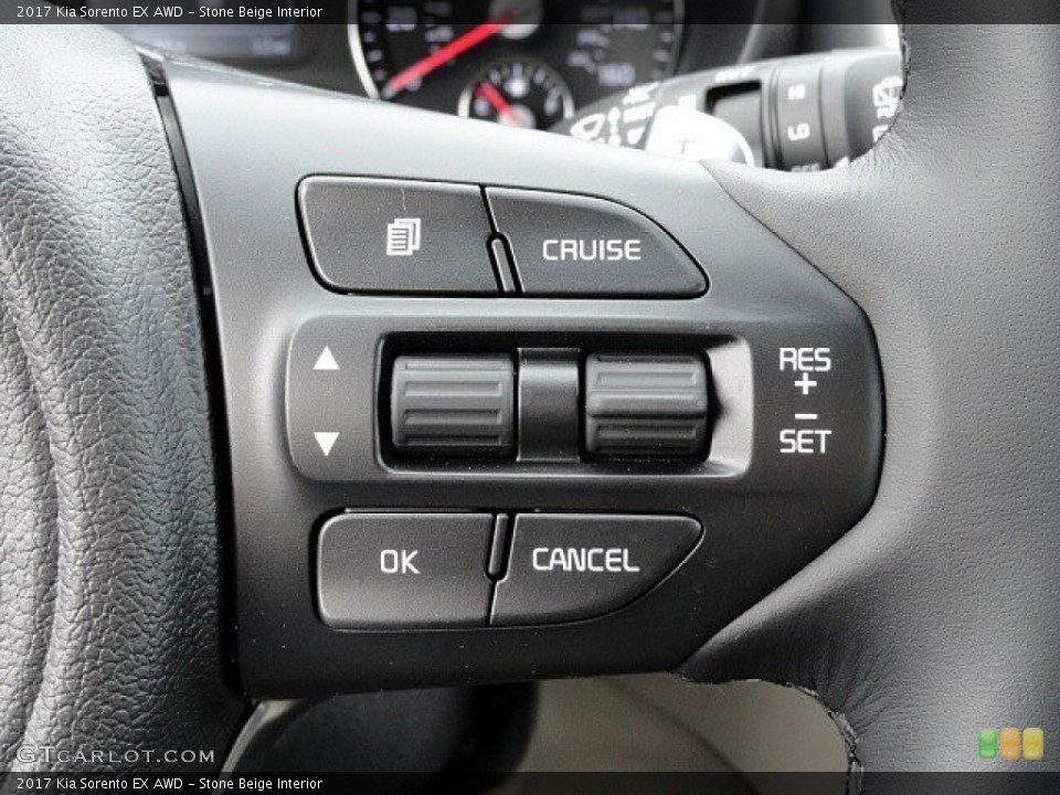 Stone Beige Interior Controls for the 2017 Kia Sorento EX AWD #118991874