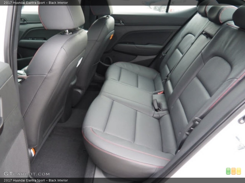 Black Interior Rear Seat for the 2017 Hyundai Elantra Sport #118992981