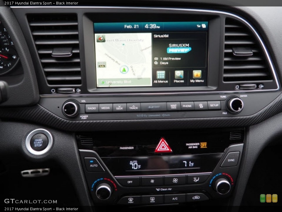 Black Interior Controls for the 2017 Hyundai Elantra Sport #118993029