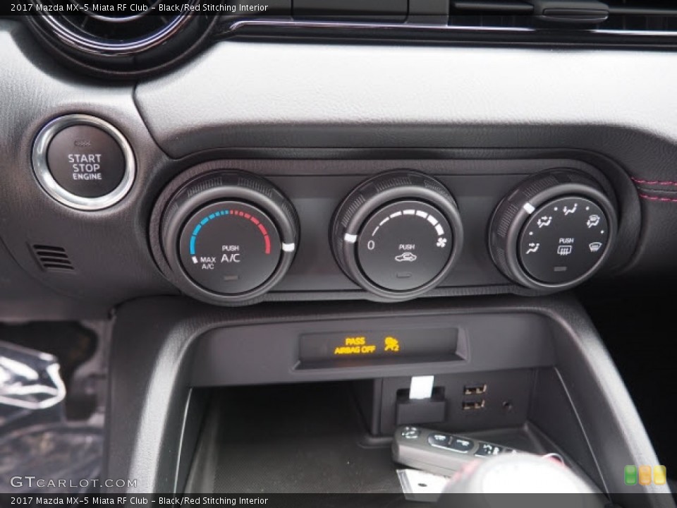 Black/Red Stitching Interior Controls for the 2017 Mazda MX-5 Miata RF Club #118997511