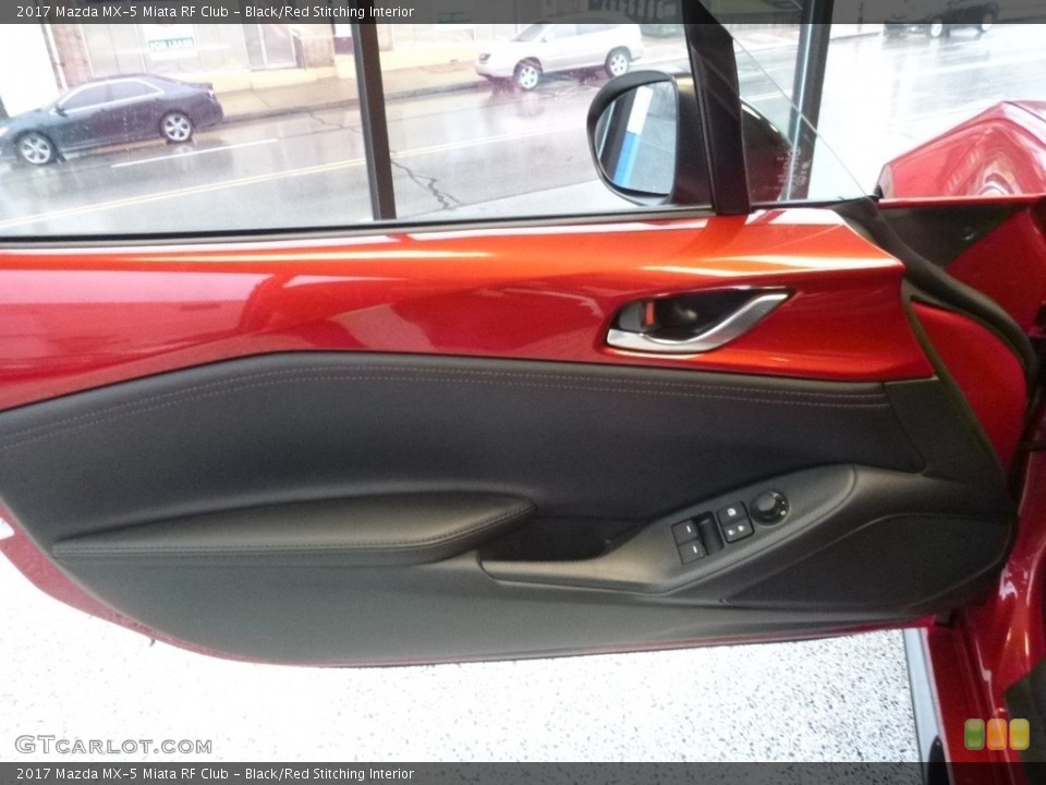 Black/Red Stitching Interior Door Panel for the 2017 Mazda MX-5 Miata RF Club #119010354