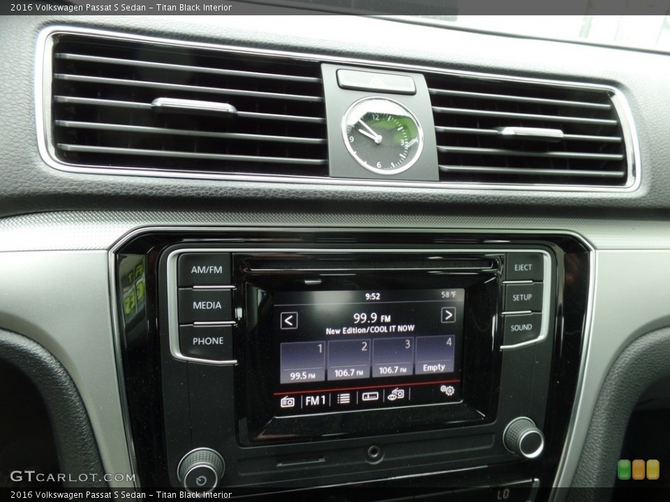 Titan Black Interior Controls for the 2016 Volkswagen Passat S Sedan #119035764