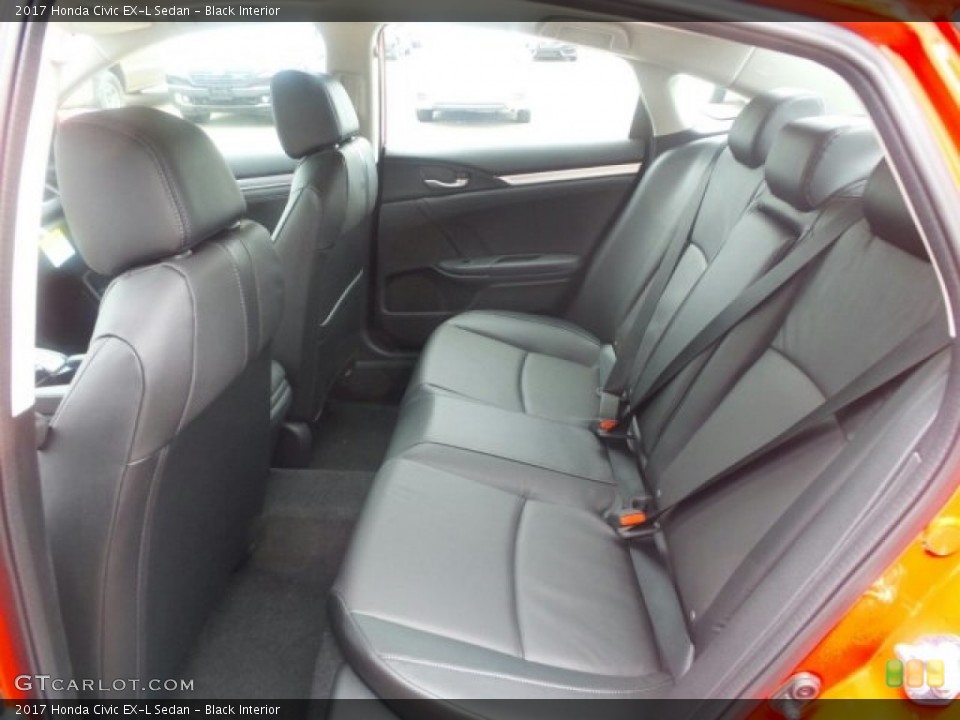 Black Interior Rear Seat for the 2017 Honda Civic EX-L Sedan #119070203