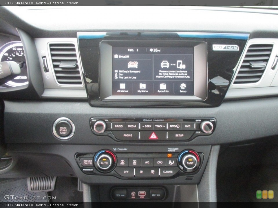 Charcoal Interior Controls for the 2017 Kia Niro LX Hybrid #119070455