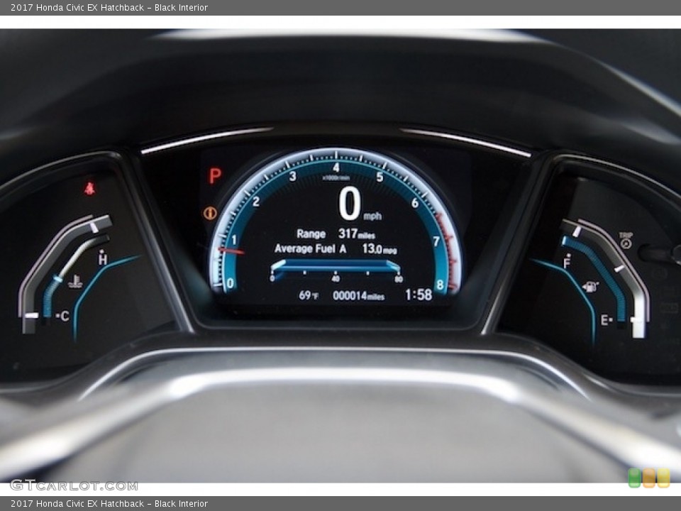 Black Interior Gauges for the 2017 Honda Civic EX Hatchback #119090253