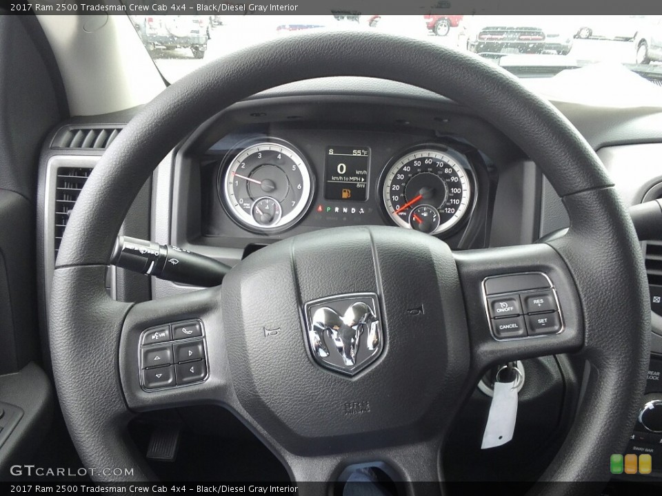 Black/Diesel Gray Interior Steering Wheel for the 2017 Ram 2500 Tradesman Crew Cab 4x4 #119096248