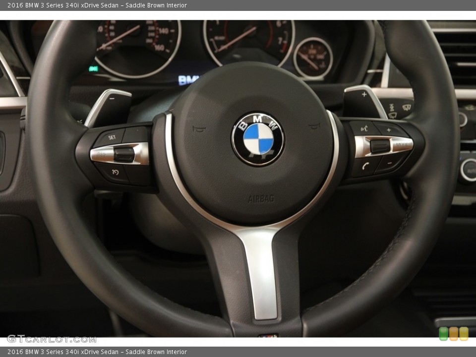Saddle Brown Interior Steering Wheel for the 2016 BMW 3 Series 340i xDrive Sedan #119098372