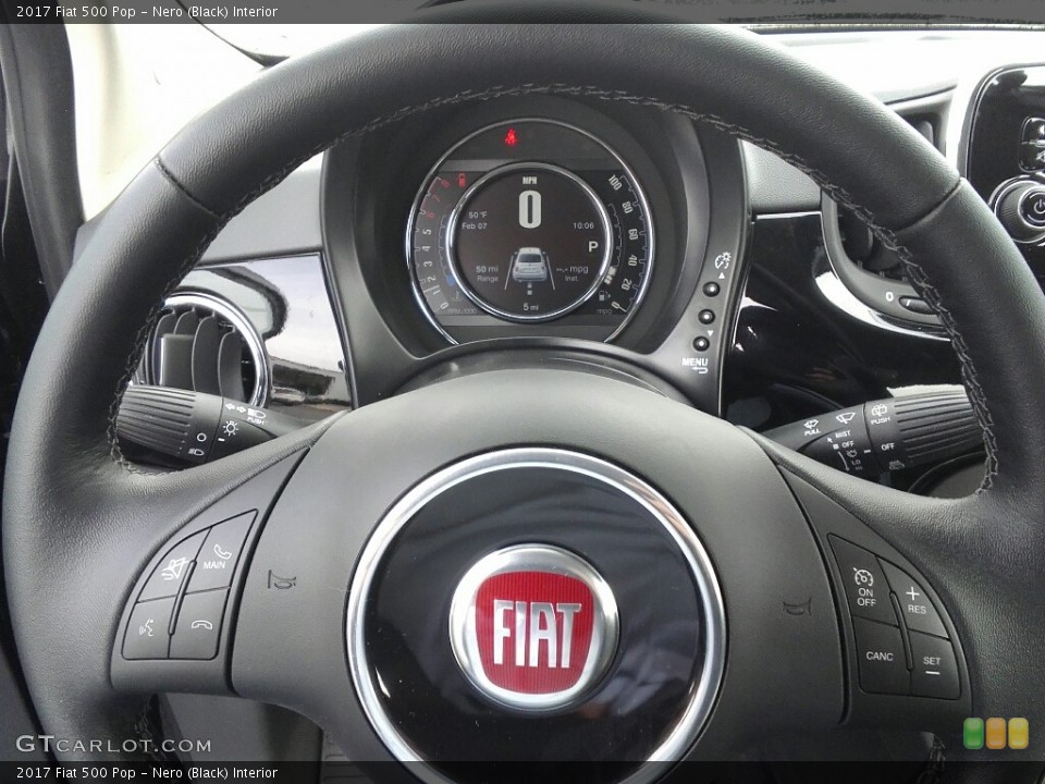 Nero (Black) Interior Steering Wheel for the 2017 Fiat 500 Pop #119099503