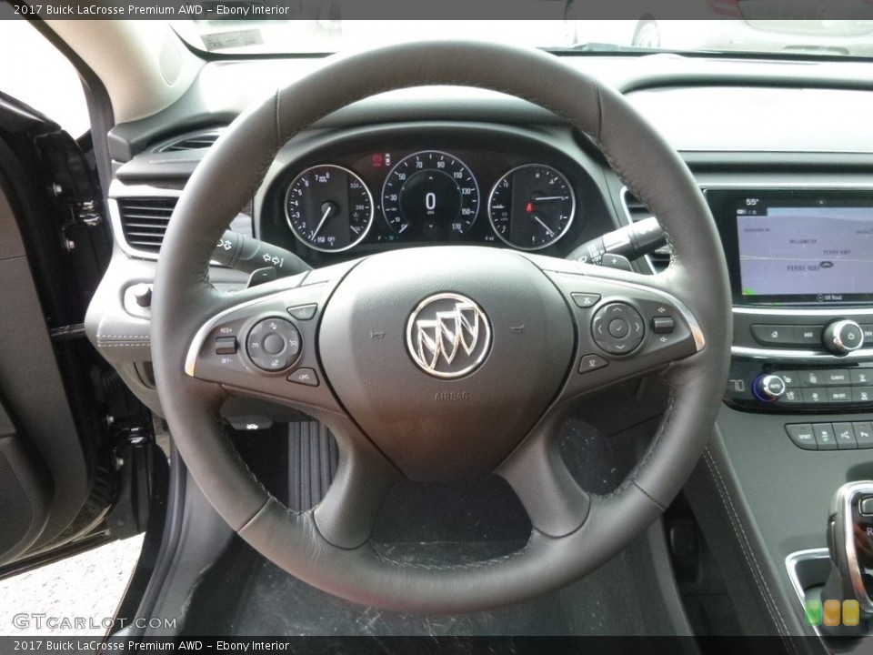 Ebony Interior Steering Wheel for the 2017 Buick LaCrosse Premium AWD #119183030