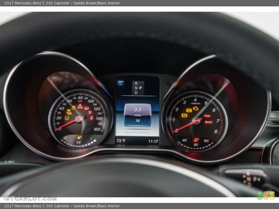 Saddle Brown/Black Interior Gauges for the 2017 Mercedes-Benz C 300 Cabriolet #119197363