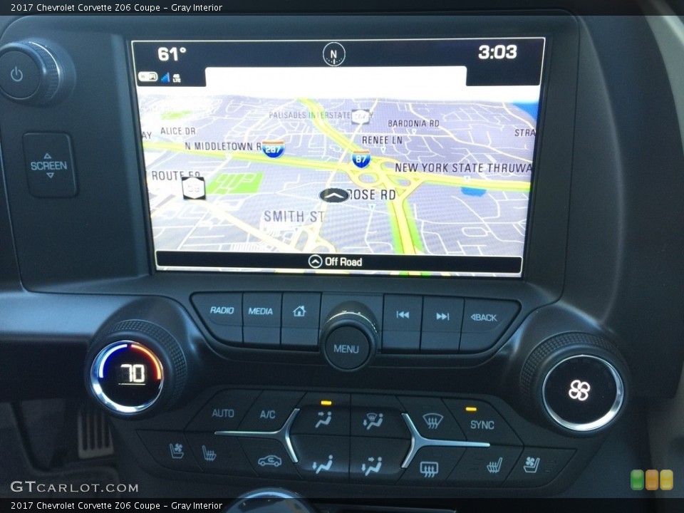 Gray Interior Navigation for the 2017 Chevrolet Corvette Z06 Coupe #119210494