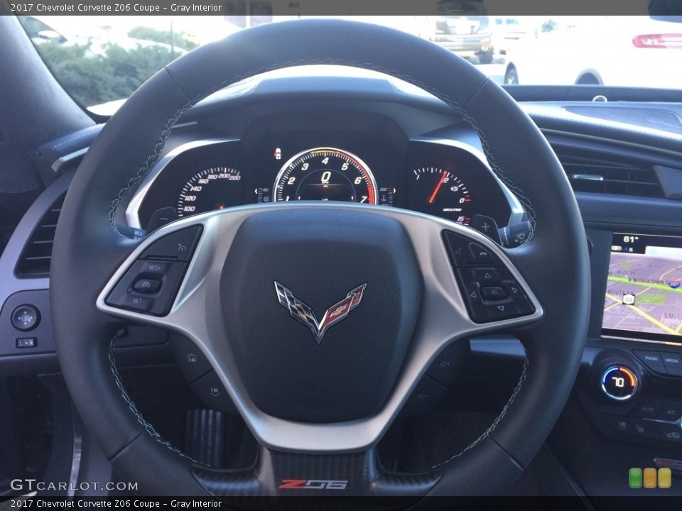 Gray Interior Steering Wheel for the 2017 Chevrolet Corvette Z06 Coupe #119210521