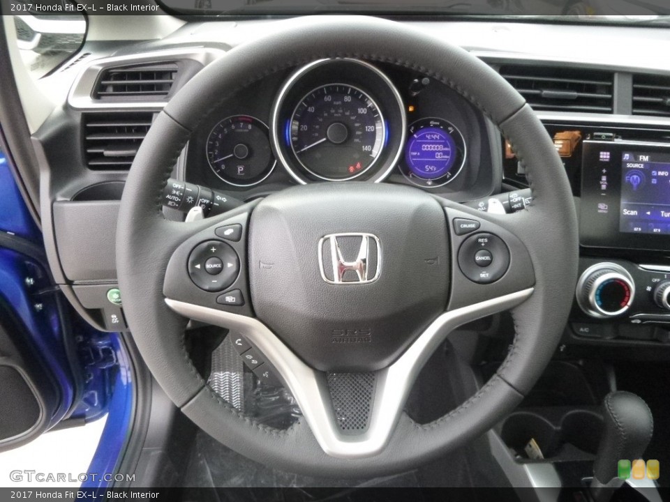 Black Interior Steering Wheel for the 2017 Honda Fit EX-L #119258916