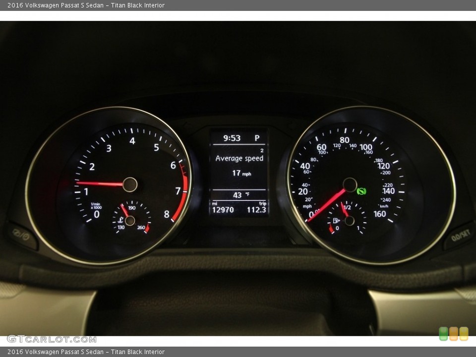 Titan Black Interior Gauges for the 2016 Volkswagen Passat S Sedan #119298755