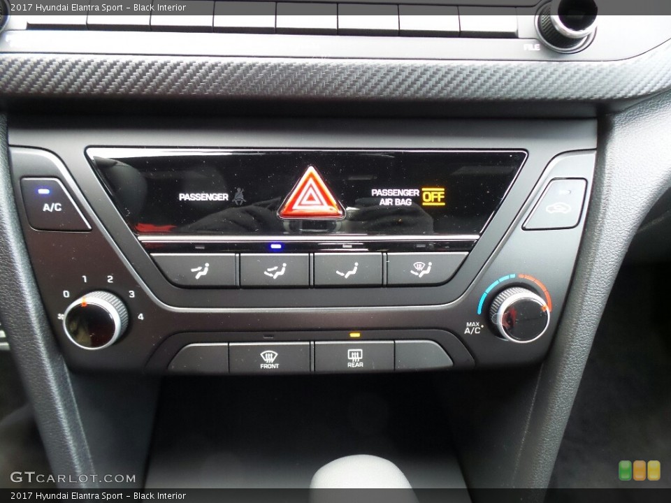 Black Interior Controls for the 2017 Hyundai Elantra Sport #119302919