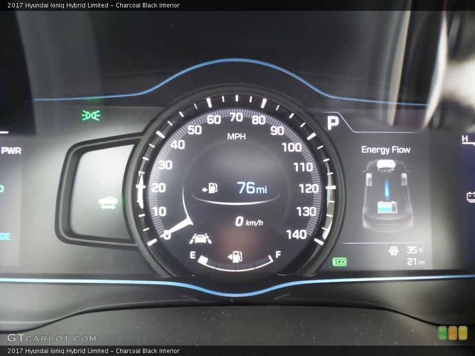 Charcoal Black Interior Gauges for the 2017 Hyundai Ioniq Hybrid Limited #119303468