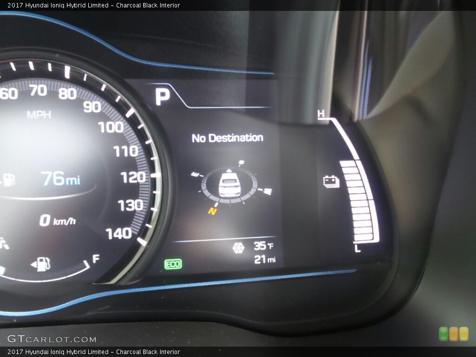 Charcoal Black Interior Gauges for the 2017 Hyundai Ioniq Hybrid Limited #119303492