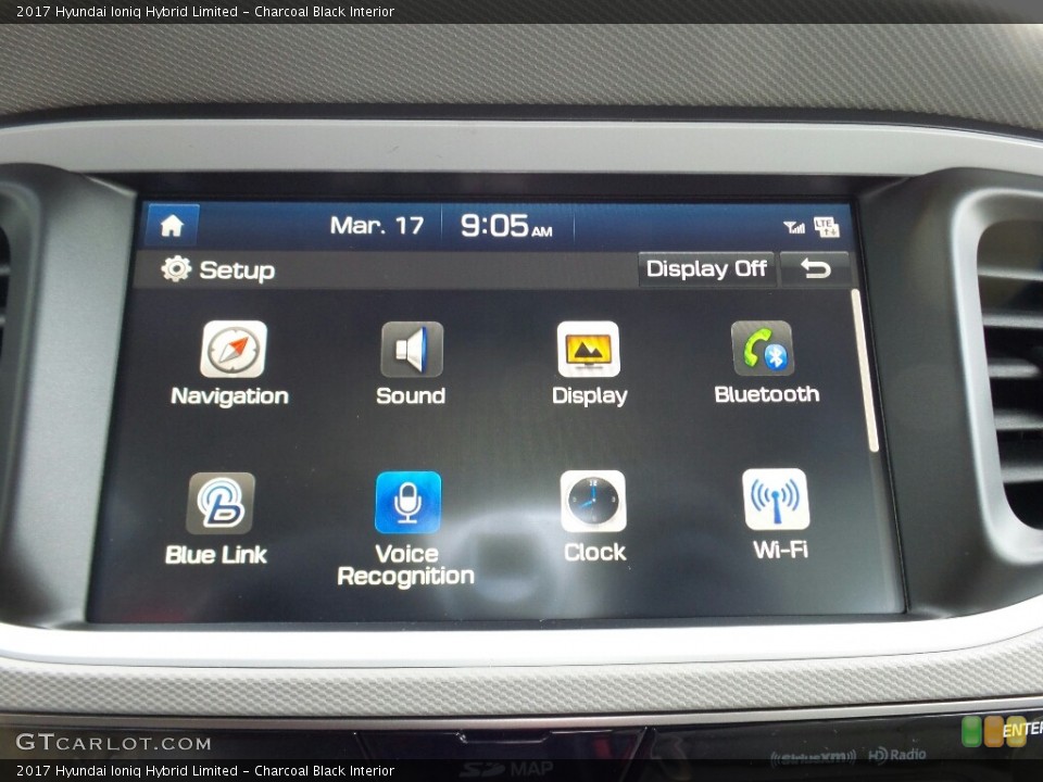 Charcoal Black Interior Controls for the 2017 Hyundai Ioniq Hybrid Limited #119303735