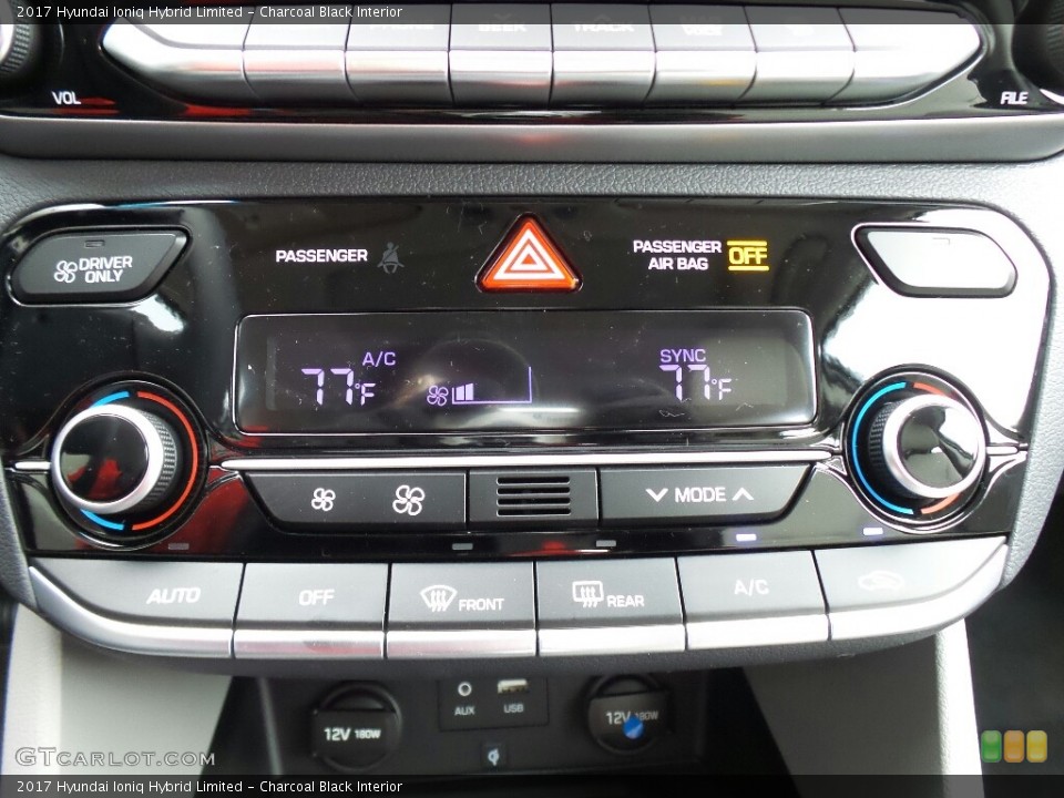 Charcoal Black Interior Controls for the 2017 Hyundai Ioniq Hybrid Limited #119303759