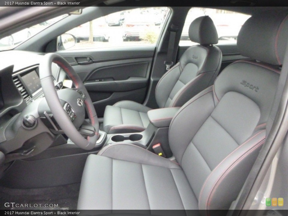 Black Interior Front Seat for the 2017 Hyundai Elantra Sport #119354214