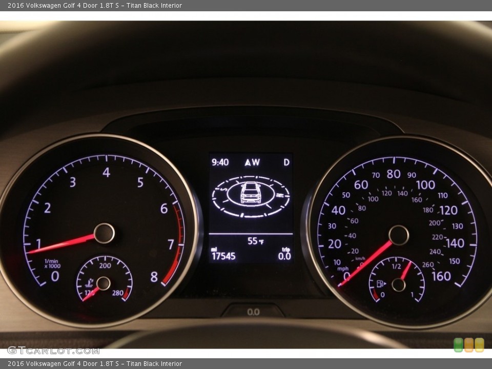 Titan Black Interior Gauges for the 2016 Volkswagen Golf 4 Door 1.8T S #119355439