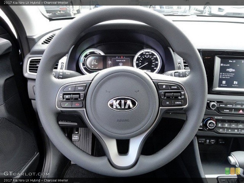 Charcoal Interior Steering Wheel for the 2017 Kia Niro LX Hybrid #119359480