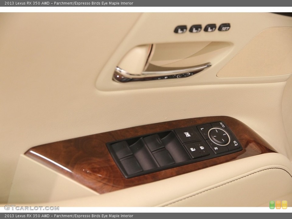 Parchment/Espresso Birds Eye Maple Interior Controls for the 2013 Lexus RX 350 AWD #119371303