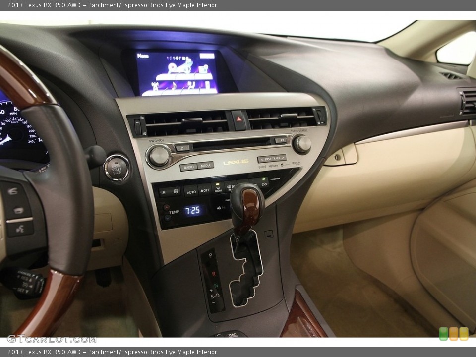 Parchment/Espresso Birds Eye Maple Interior Controls for the 2013 Lexus RX 350 AWD #119371492