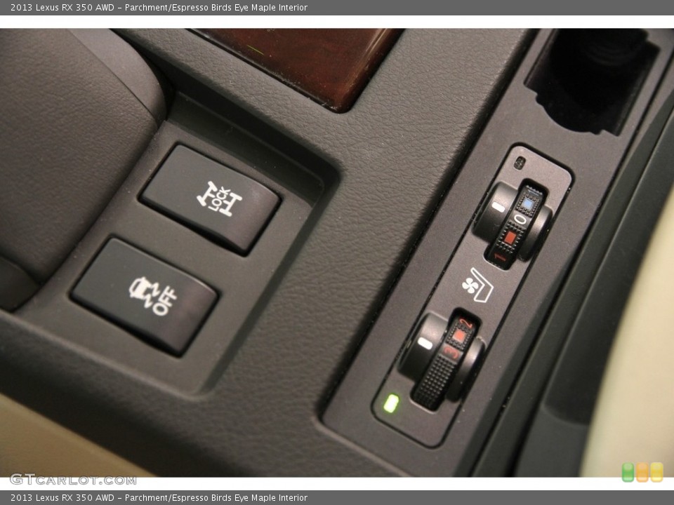 Parchment/Espresso Birds Eye Maple Interior Controls for the 2013 Lexus RX 350 AWD #119371675