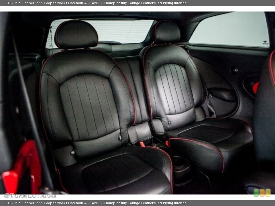 Championship Lounge Leather/Red Piping Interior Rear Seat for the 2014 Mini Cooper John Cooper Works Paceman All4 AWD #119427944