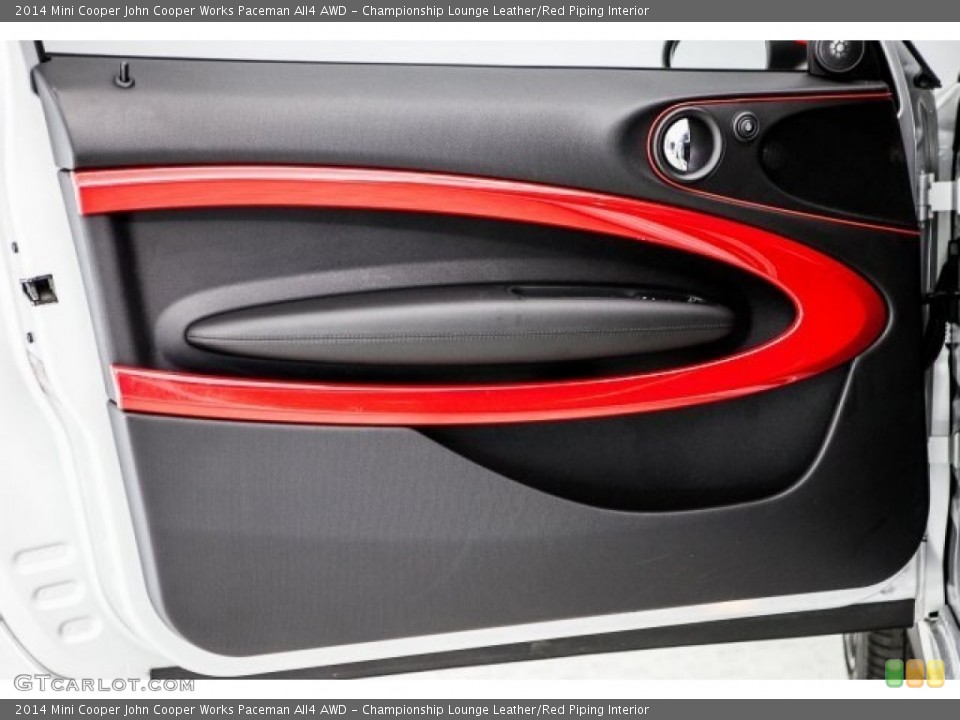 Championship Lounge Leather/Red Piping Interior Door Panel for the 2014 Mini Cooper John Cooper Works Paceman All4 AWD #119428109