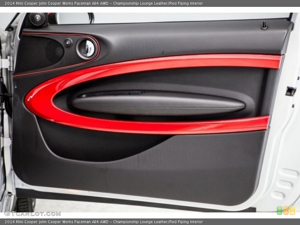 Championship Lounge Leather/Red Piping Interior Door Panel for the 2014 Mini Cooper John Cooper Works Paceman All4 AWD #119428169