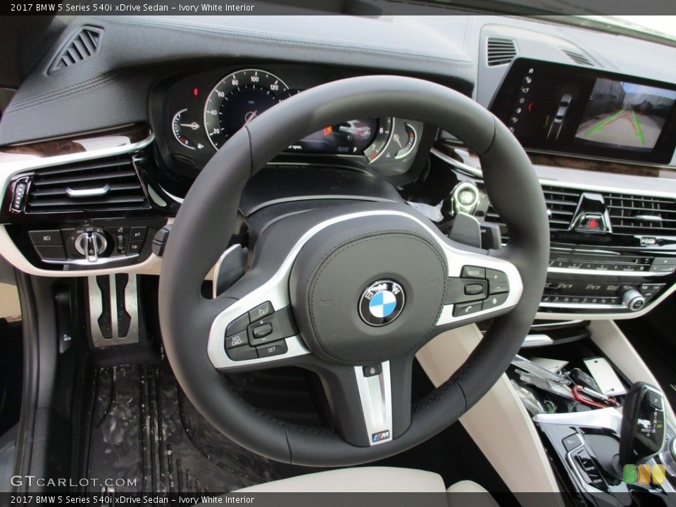 Ivory White Interior Steering Wheel for the 2017 BMW 5 Series 540i xDrive Sedan #119438482