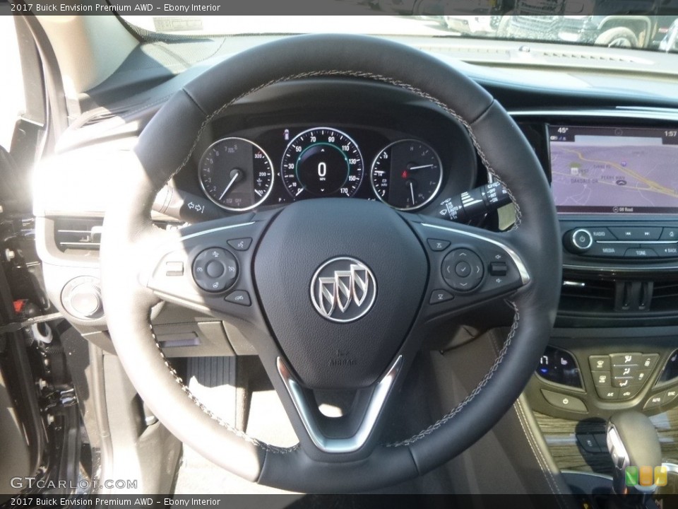 Ebony Interior Steering Wheel for the 2017 Buick Envision Premium AWD #119460411