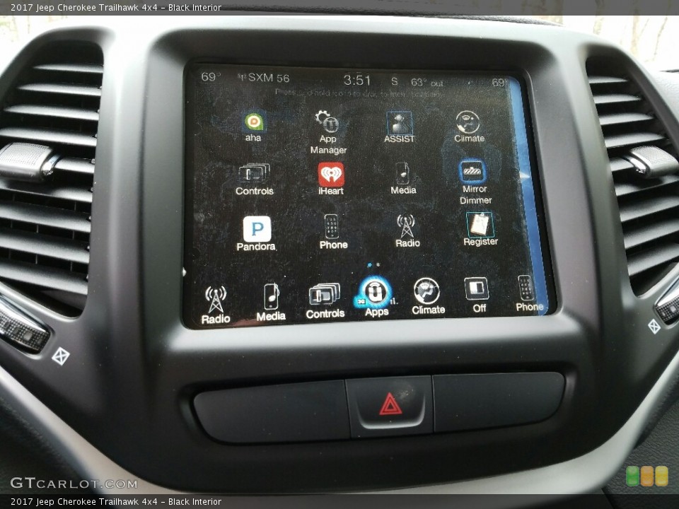 Black Interior Controls for the 2017 Jeep Cherokee Trailhawk 4x4 #119472281